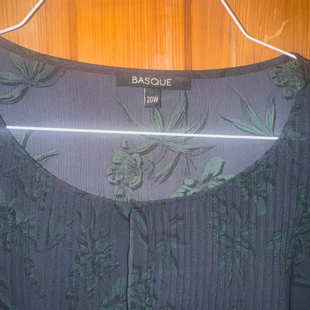 Basque Midnight Blue Textured Blouse - Picture 2 of 4